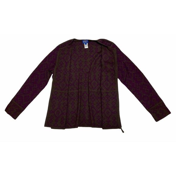 Pendleton 100% Merino Wool Full Zip Sweater Jacket Size L Large Vintage Purple - Picture 4 of 5